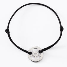 Classic White Gold Gear Cord Bracelet