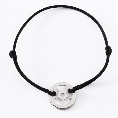 Classic White Gold Gear Cord Bracelet