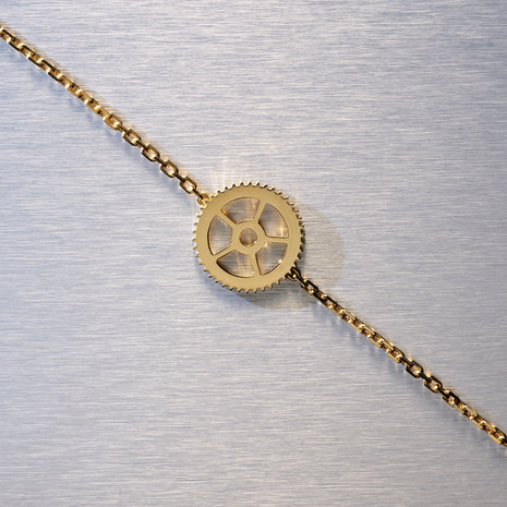 Classic Yellow Gold Gear Bracelet