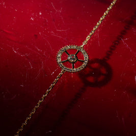 Full Pavé Yellow Gold Gear Bracelet