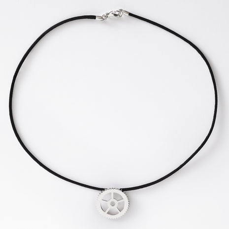 Classic White Gold Gear Cord Necklace