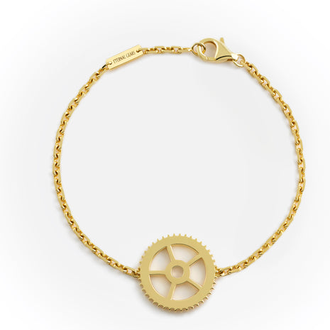 Classic Yellow Gold Gear Bracelet